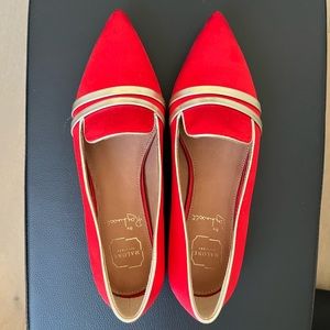 Red Pointed Flats by Malone Souliers